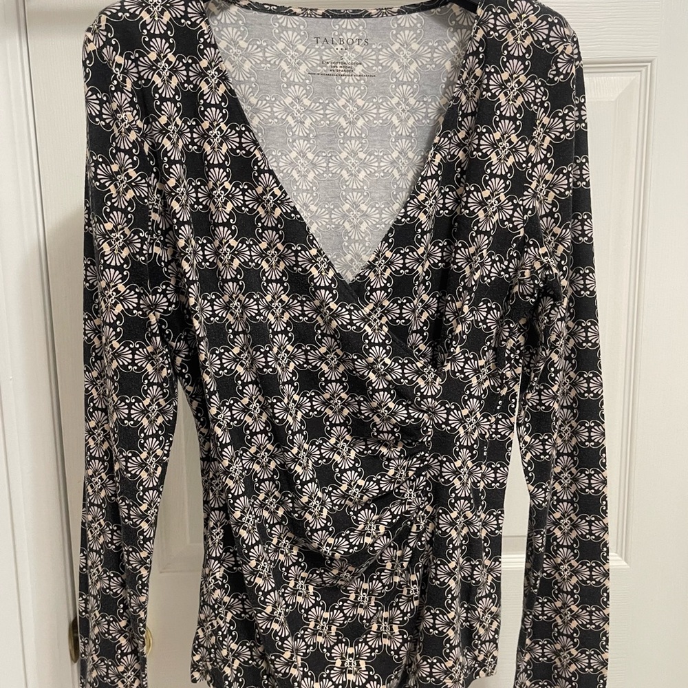 Talbots faux wrap shirt Small